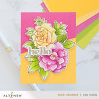 Altenew Build-A-Garden Blossoming Trio Add-On Dies alt11448 pink yellow flowers hello card