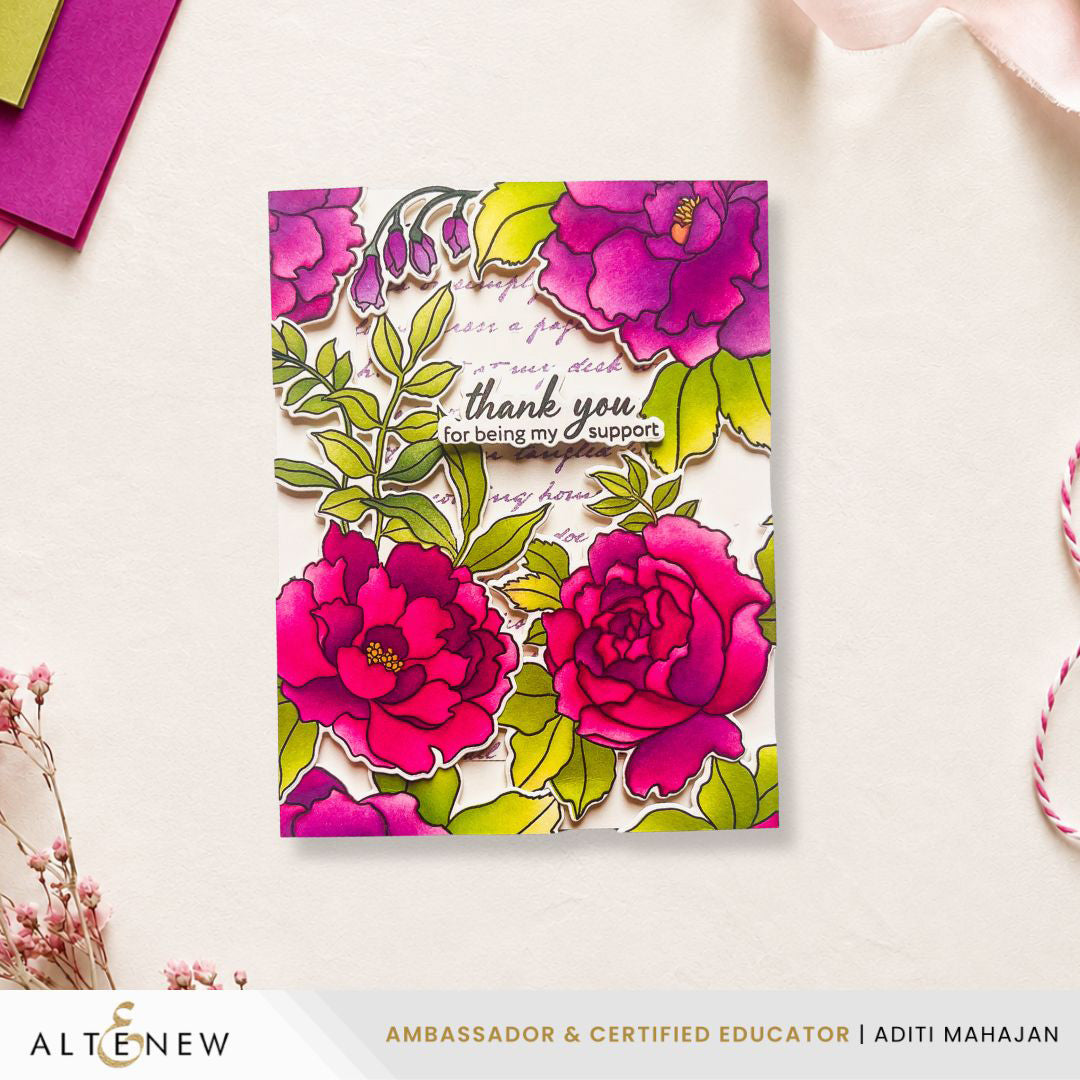 Altenew Build-A-Garden Blossoming Trio Set alt11447bn thank you card