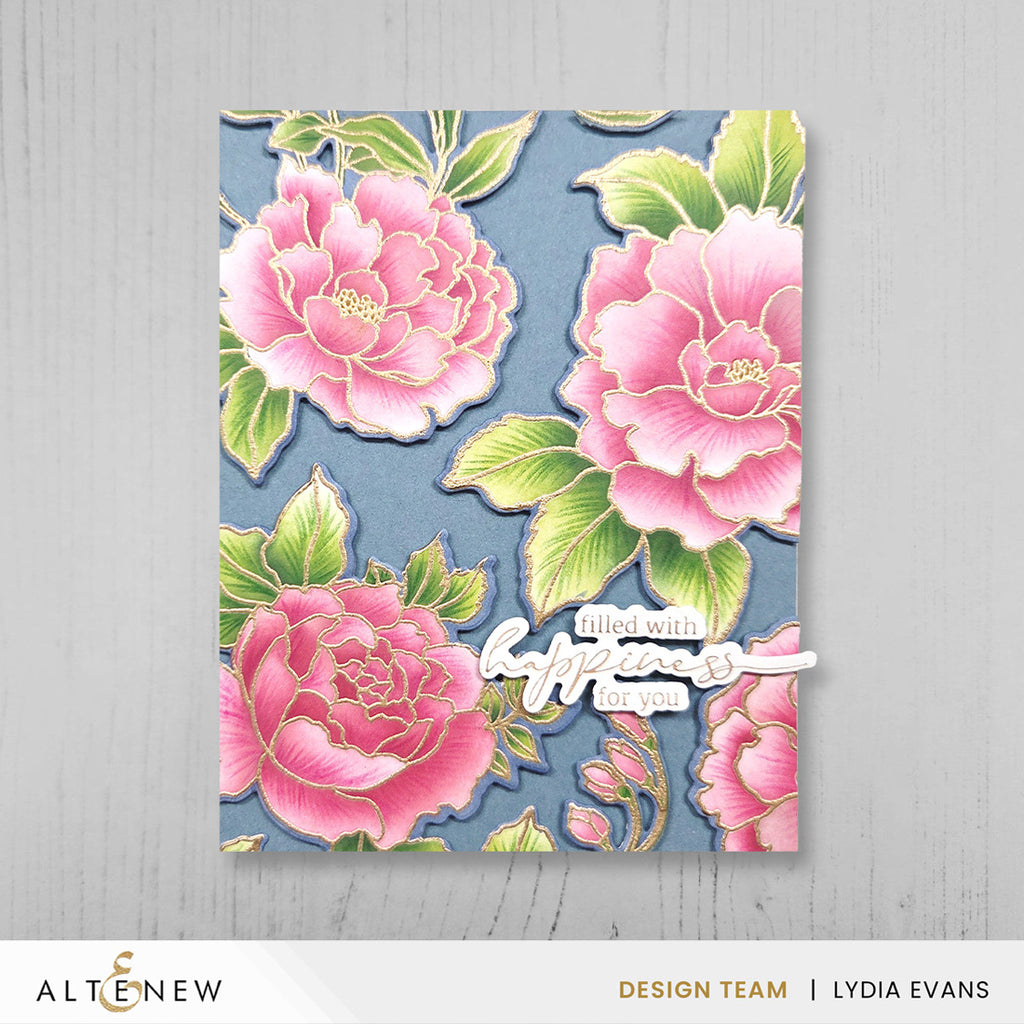 Altenew Build-A-Garden Blossoming Trio and Add-on Die Set happiness for you card