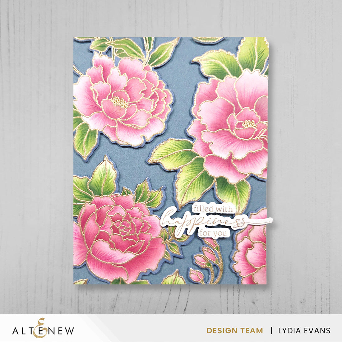Altenew Build-A-Garden Blossoming Trio and Add-on Die Set happiness for you card