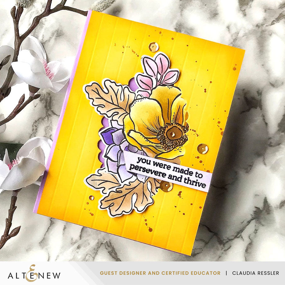 Altenew Build-A-Garden Captivating Floral Swag Add-on Dies alt10894 yellow