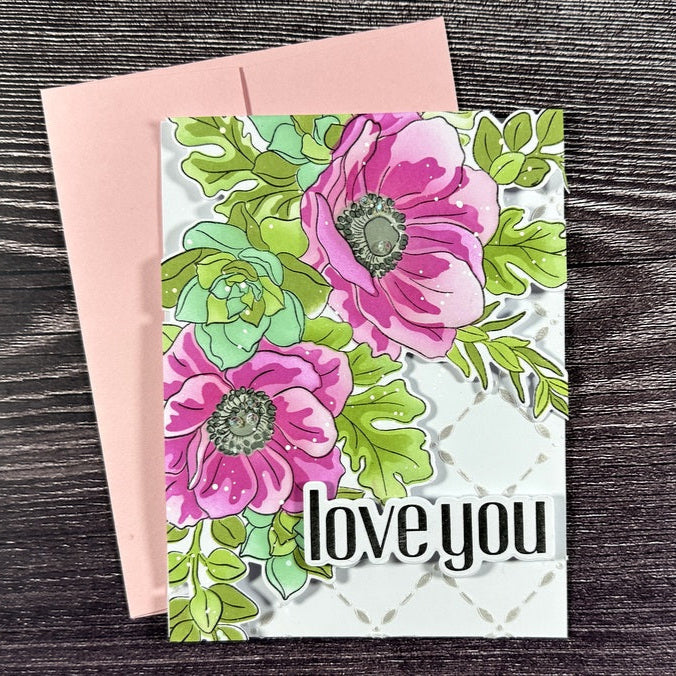 Altenew Build-A-Garden Captivating Floral Swag and Add-on Die Set love you | color-code:ALT01
