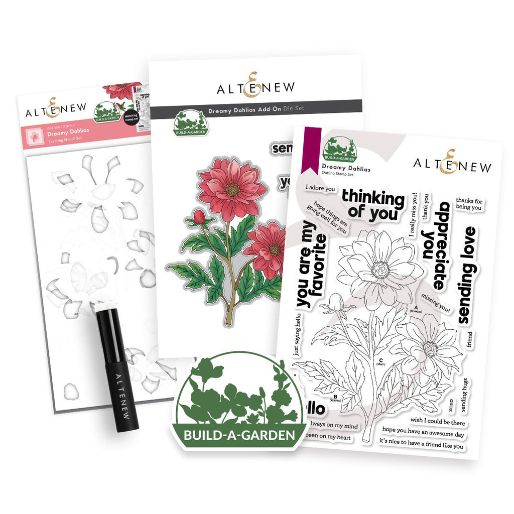 Altenew Build-A-Garden Dreamy Dahlias and Add-on Die Set
