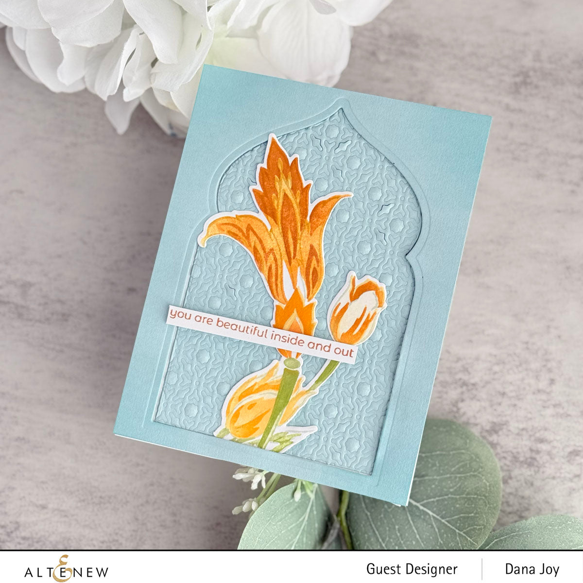 Altenew Build-A-Garden Flourished Flora Add-On Dies alt11327 blue background