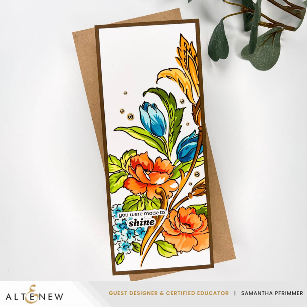 Altenew Build-A-Garden Flourished Flora alt11326bn orange blooms
