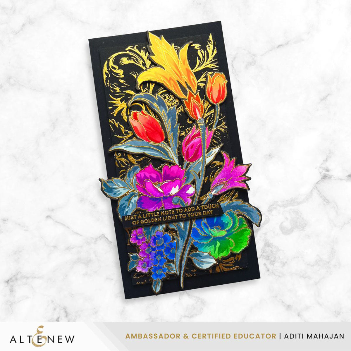 Altenew Build-A-Garden Flourished Flora alt11326bn rainbow flower