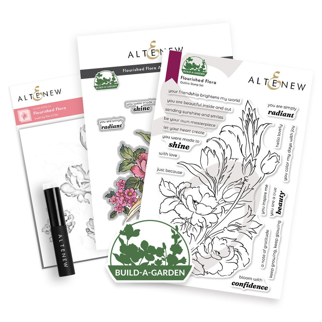 Altenew Build-A-Garden Flourished Flora and Add-On Die Set