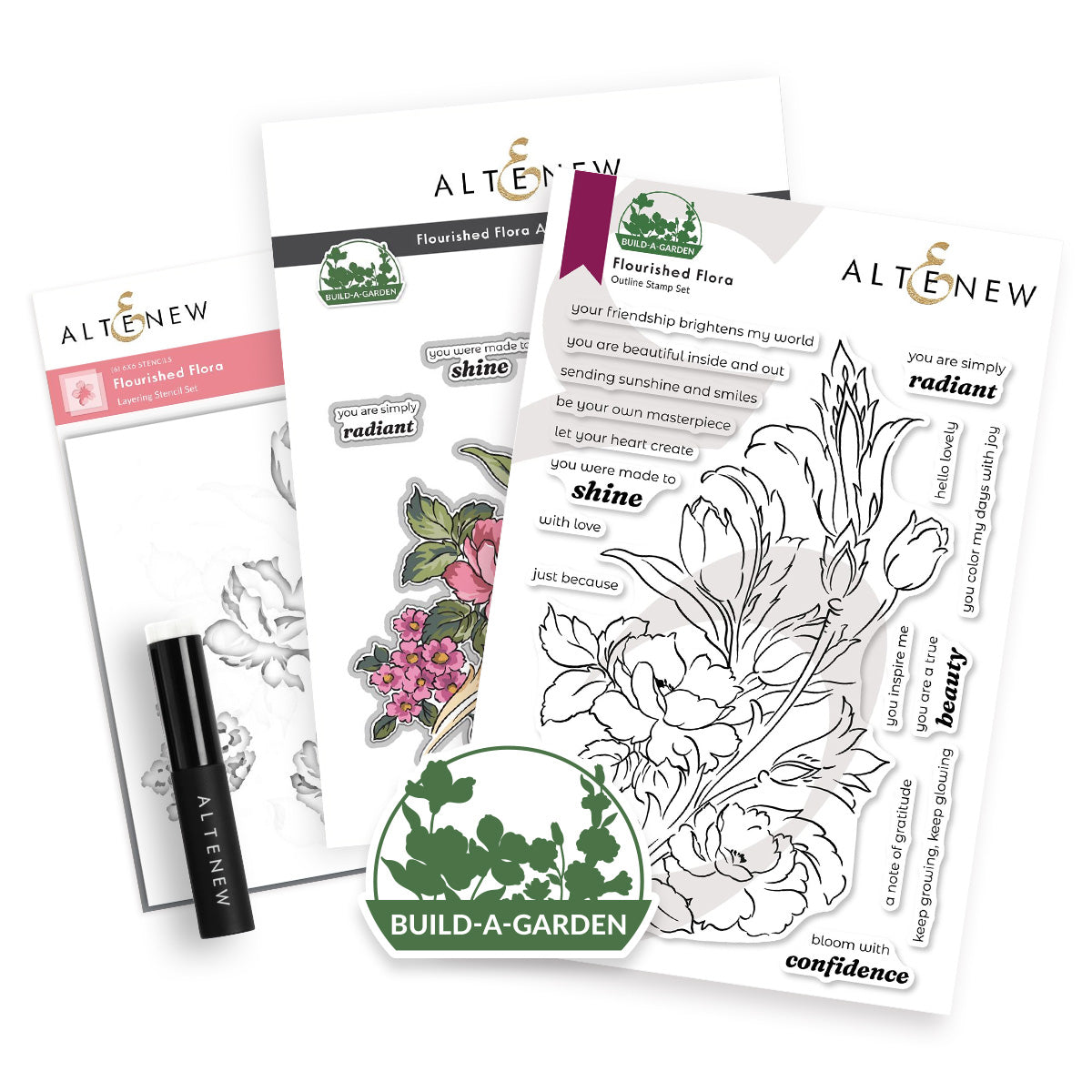 Altenew Build-A-Garden Flourished Flora and Add-On Die Set