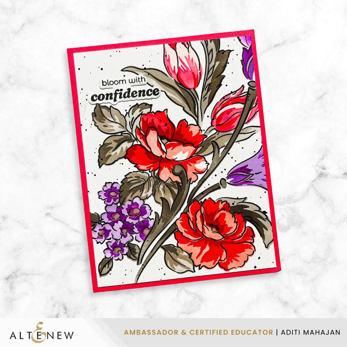 Altenew Build-A-Garden Flourished Flora and Add-On Die Set purple flowers