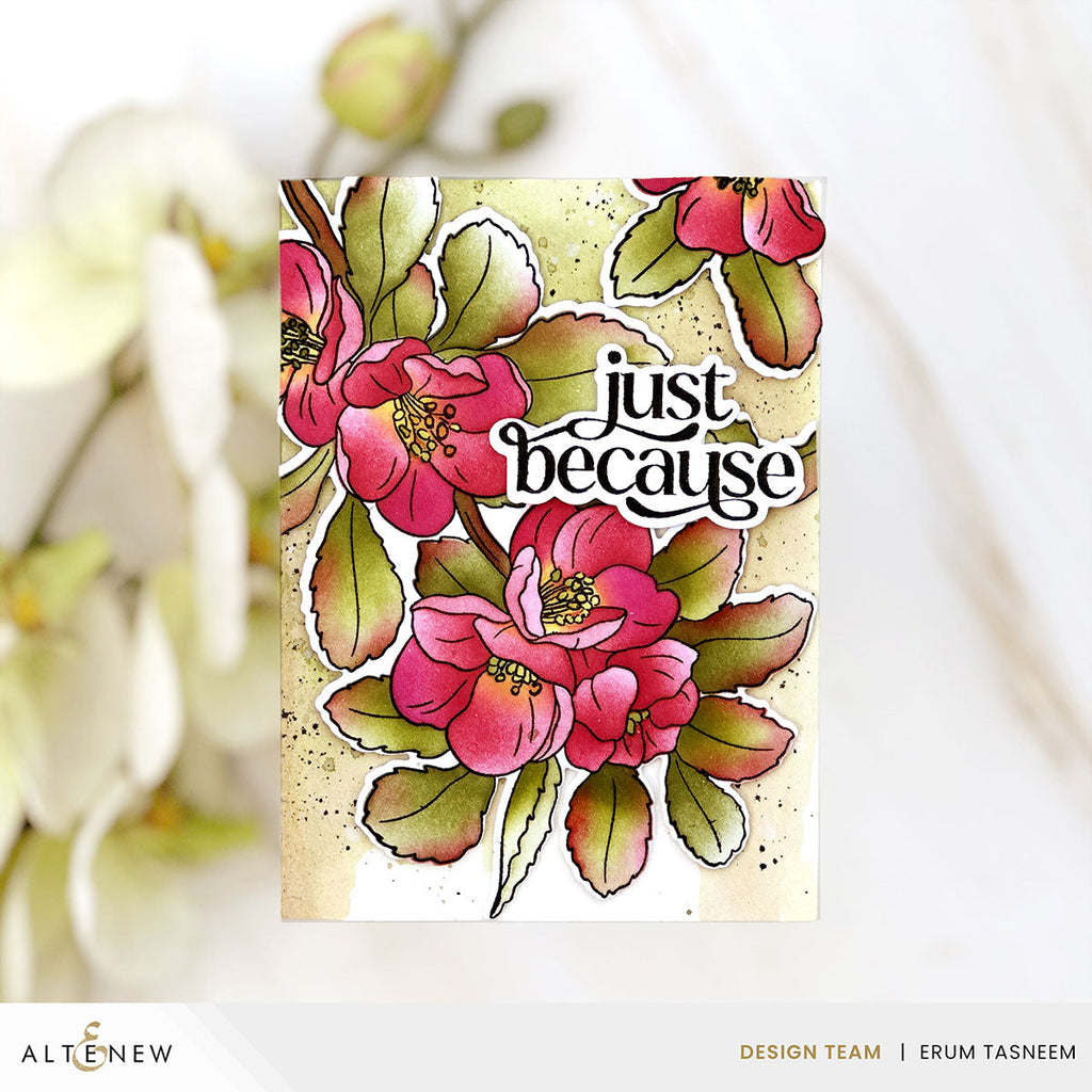 Altenew Build-A-Garden Flowering Quince and Add-on Die Set flowers