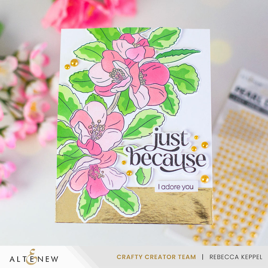 Altenew Build-A-Garden Flowering Quince and Add-on Die Set just because
