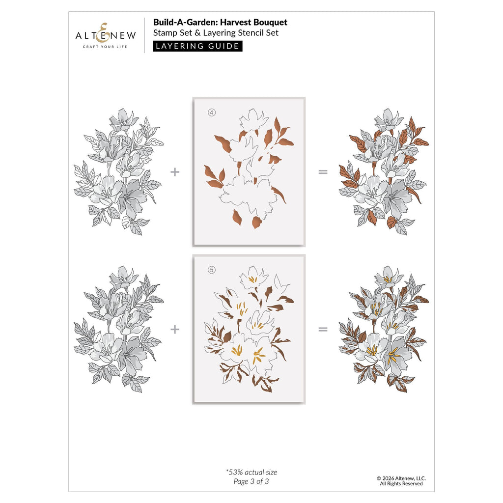 Altenew Build-A-Garden Harvest Bouquet Set alt11558bn layering guide 3