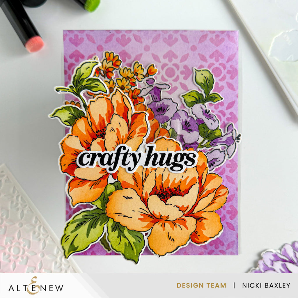 Altenew Build-A-Garden Joy in Bloom and Add-on Die Set crafty hugs card