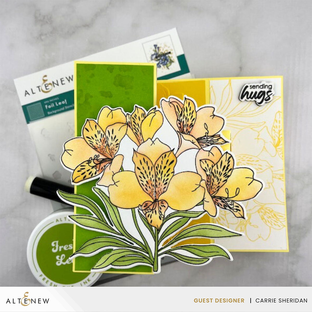 Altenew Build-A-Garden Peruvian Lily Add-On Dies alt10687 yellow