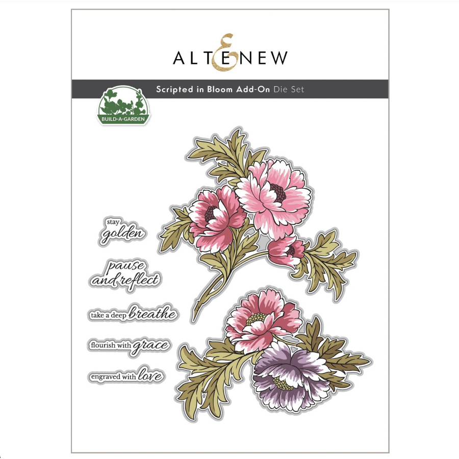Altenew Build-A-Garden Scripted in Bloom Add-On Dies alt11236
