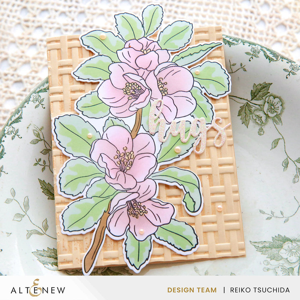 Altenew Build A Garden Flowering Quince Add On Dies alt10653 hugs