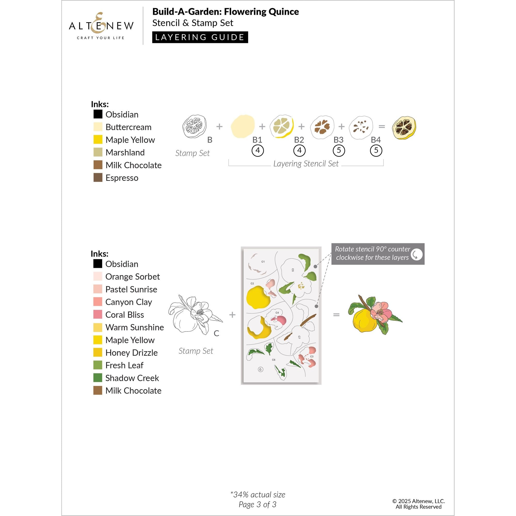 Altenew Build A Garden Flowering Quince Set alt10652bn layering guide 3
