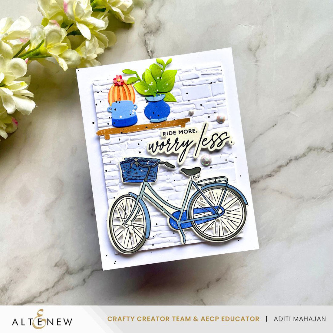 Altenew Build A Garden Tranquil Trail and Add on Die Set bicycle