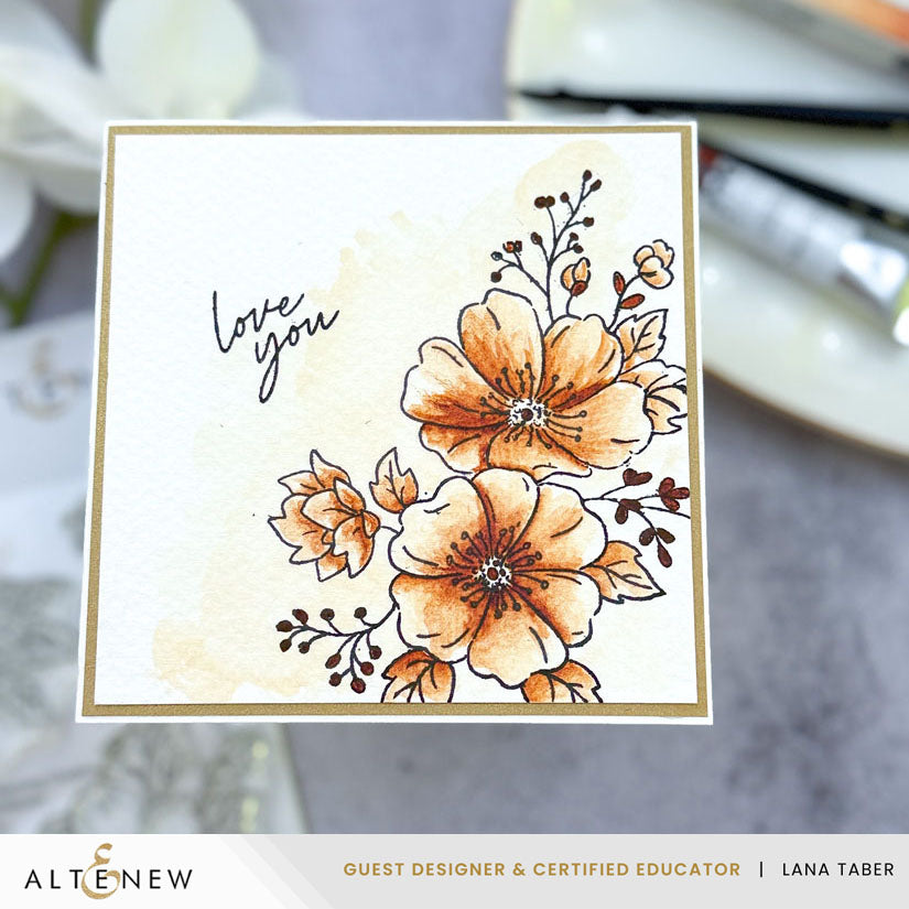 Altenew Burnt Sienna Artists Watercolor Tube alt11001 flowers