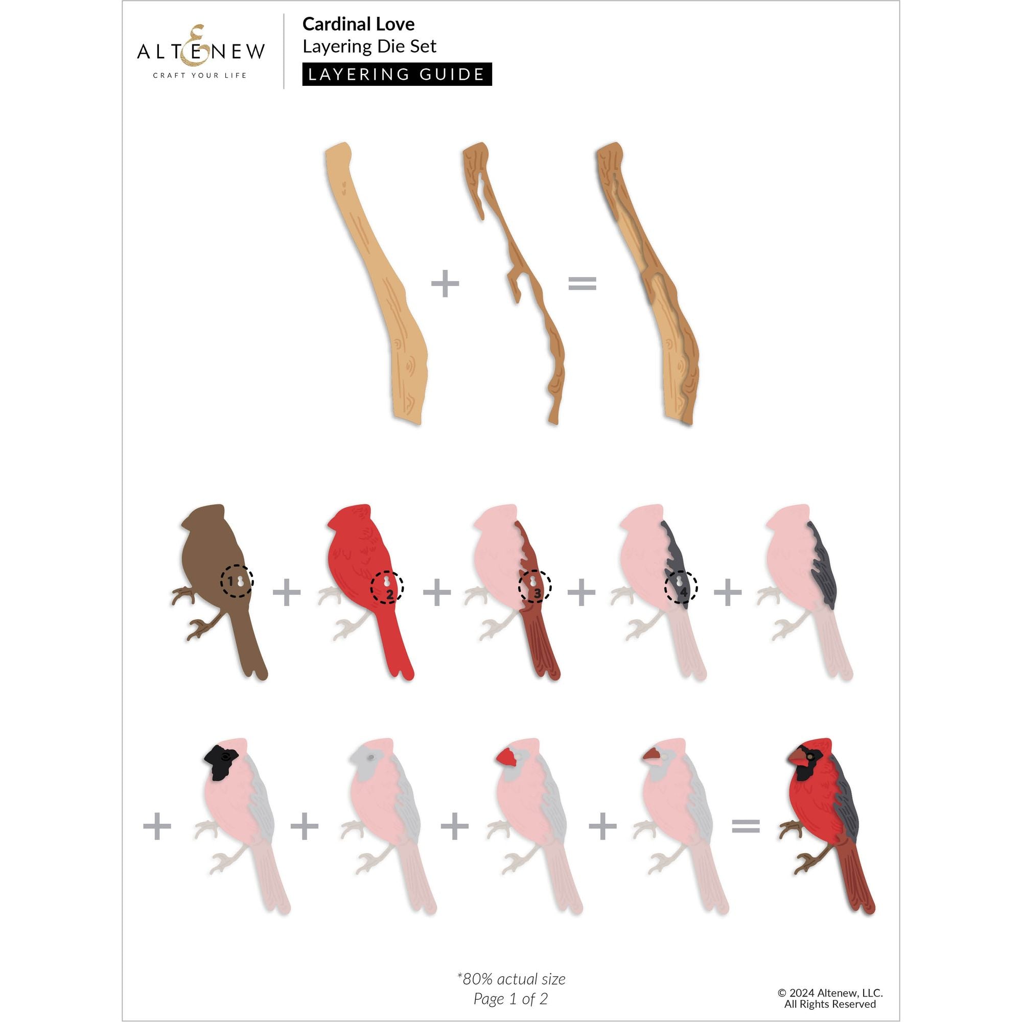 Altenew Cardinal Love Layering Dies alt10402 layering guide