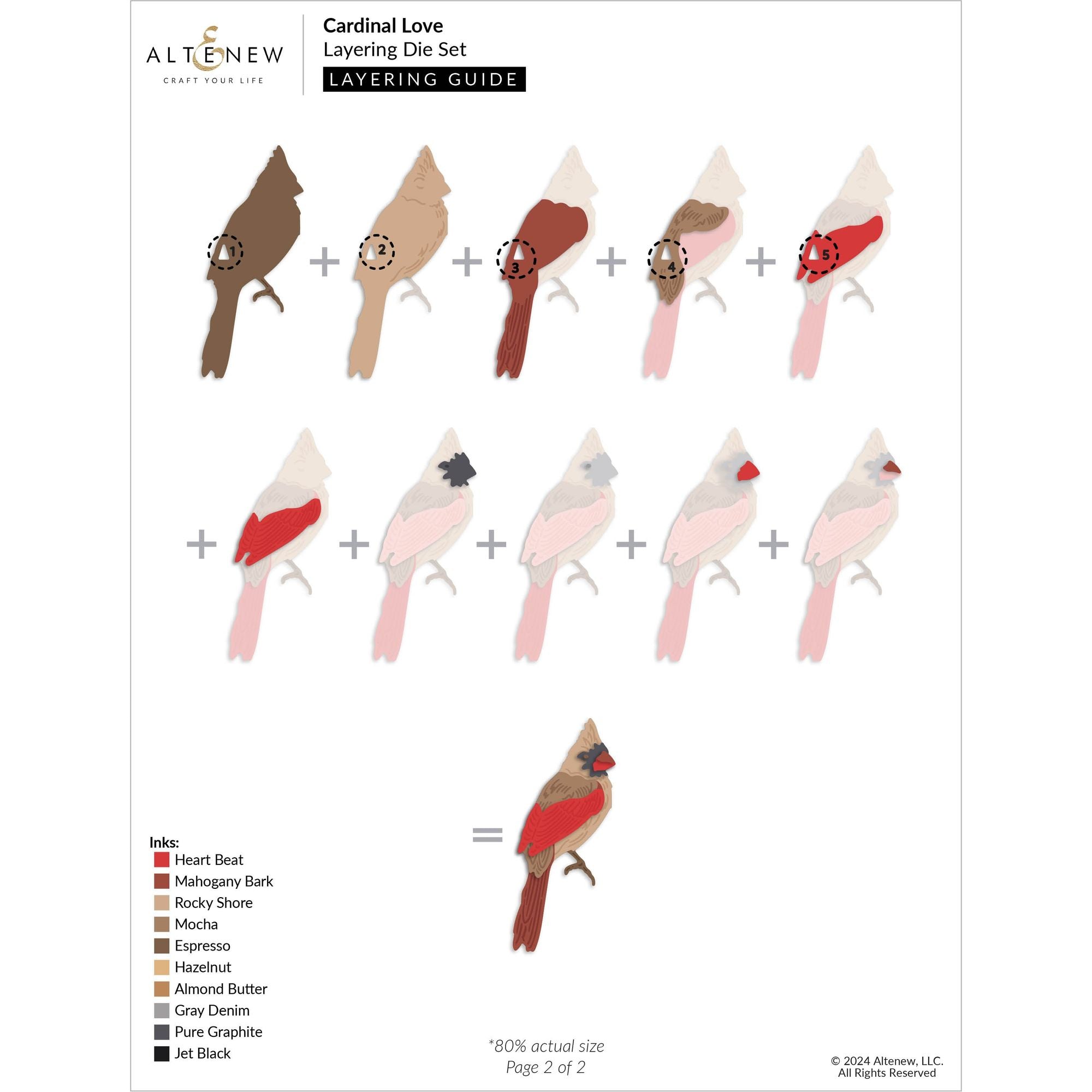 Altenew Cardinal Love Layering Dies alt10402 layering guide 2