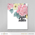 Altenew Cascading Flowers Clear Stamps alt10132 just a note