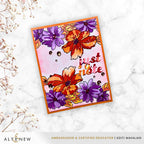 Altenew Cascading Flowers Clear Stamps alt10132 purple and orange