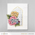 Altenew Charming Flowers Clear Stamp and Die Set thank you
