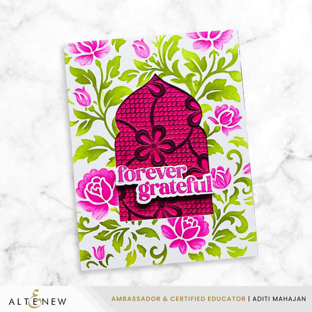 Altenew Chateau Blooms Stencils alt11407 grateful