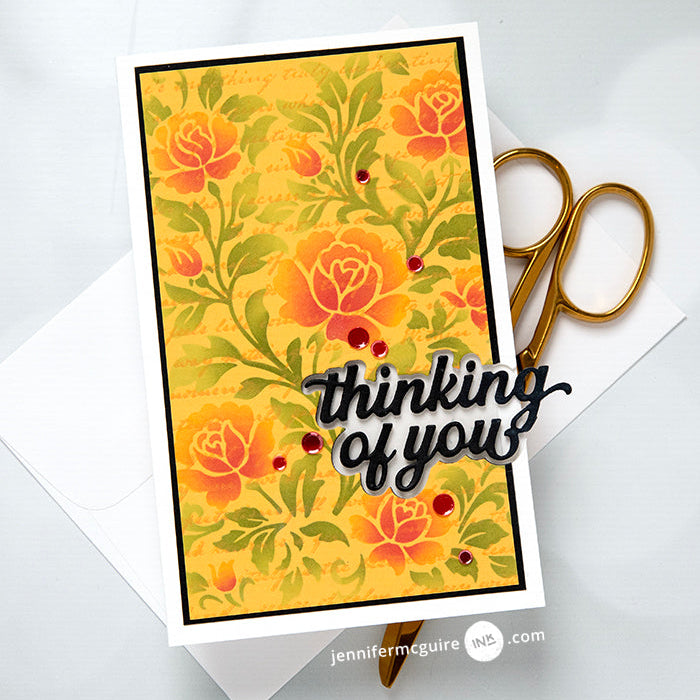 Altenew Chateau Blooms Stencils alt11407 thinking of you