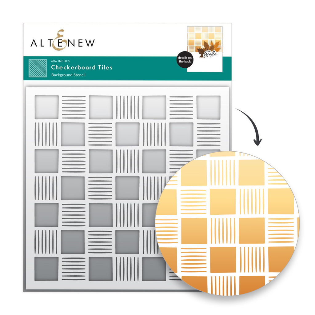 Altenew Checkerboard Tiles Background Stencil alt10956
