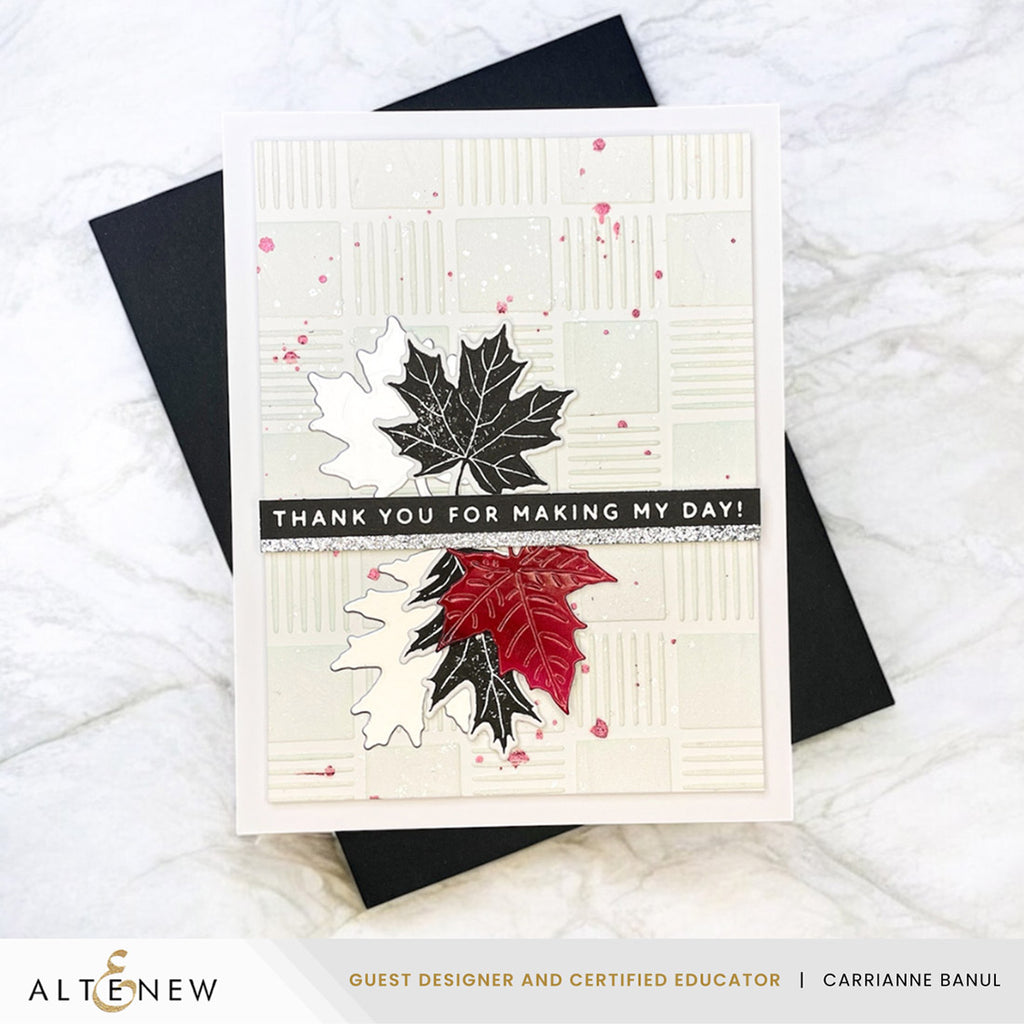 Altenew Checkerboard Tiles Background Stencil alt10956 thank you