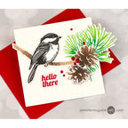 Altenew Chickadee Chirps Press Plate and Die Set hello there | color-code:ALT01