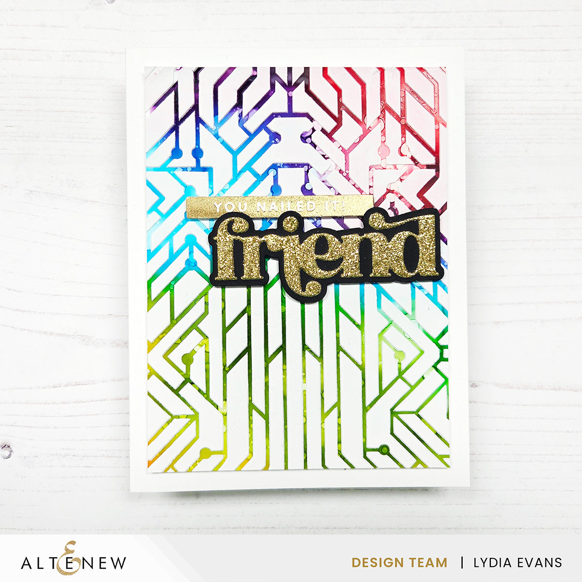 Altenew Circuit Board Stencil alt8664 rainbow circuits
