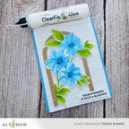 Altenew ClearFix Glue alt11424 blue flowers card