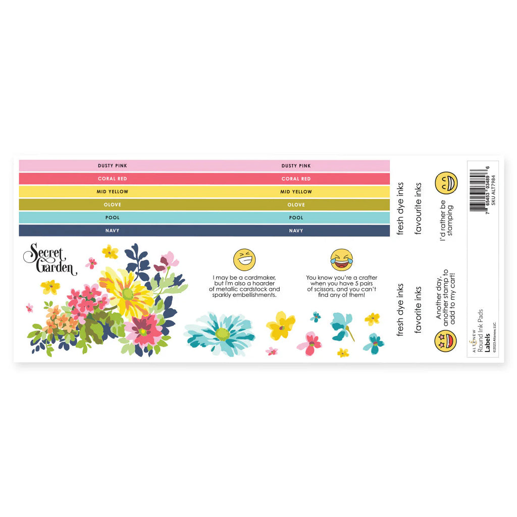 Altenew Colorful Charisma Round Ink Pads Label Set image 1