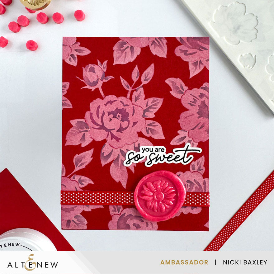 Altenew Coral Berry Wax Beads alt10520 flowers