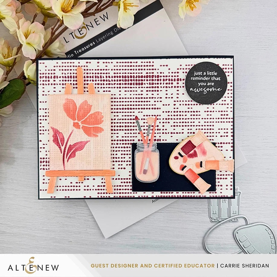 Altenew Coral Dust Fresh Dye Ink Pad alt11479 paint brushes awesome card