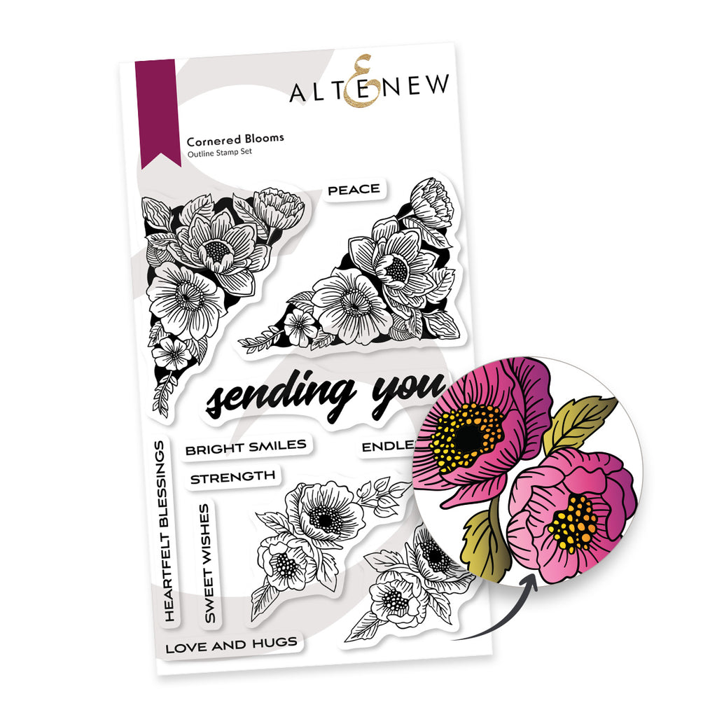 Altenew Cornered Blooms Clear Stamps alt10876