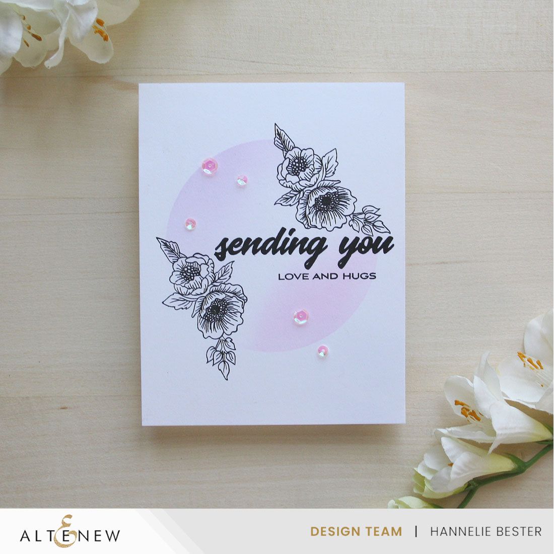 Altenew Cornered Blooms Clear Stamps alt10876 hugs