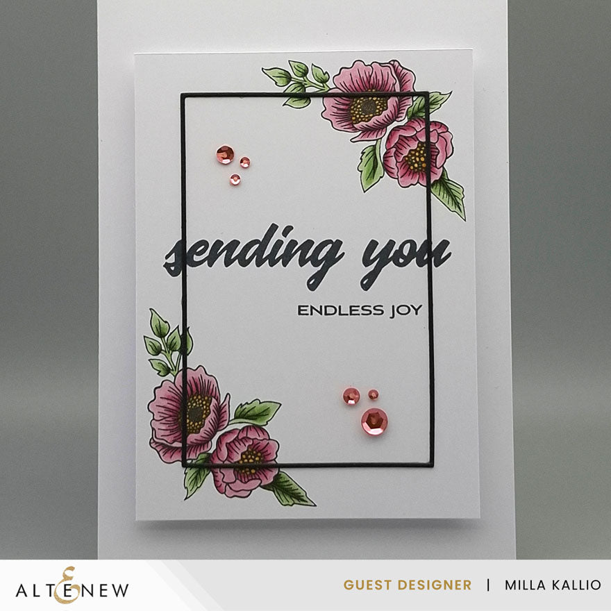 Altenew Cornered Blooms Clear Stamps alt10876 joy
