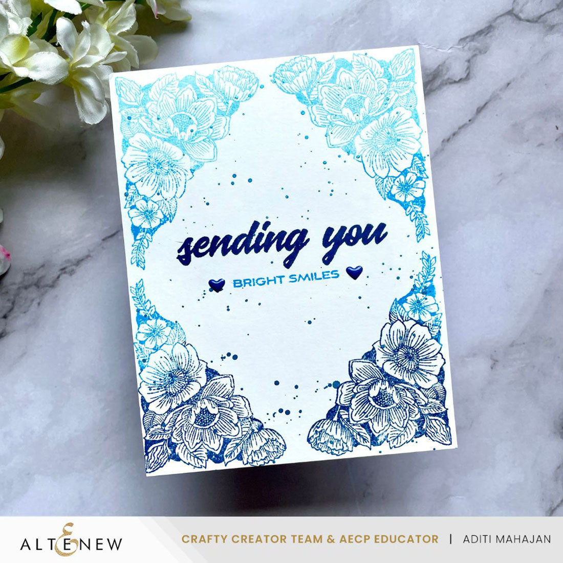 Altenew Cornered Blooms Clear Stamps alt10876 smiles