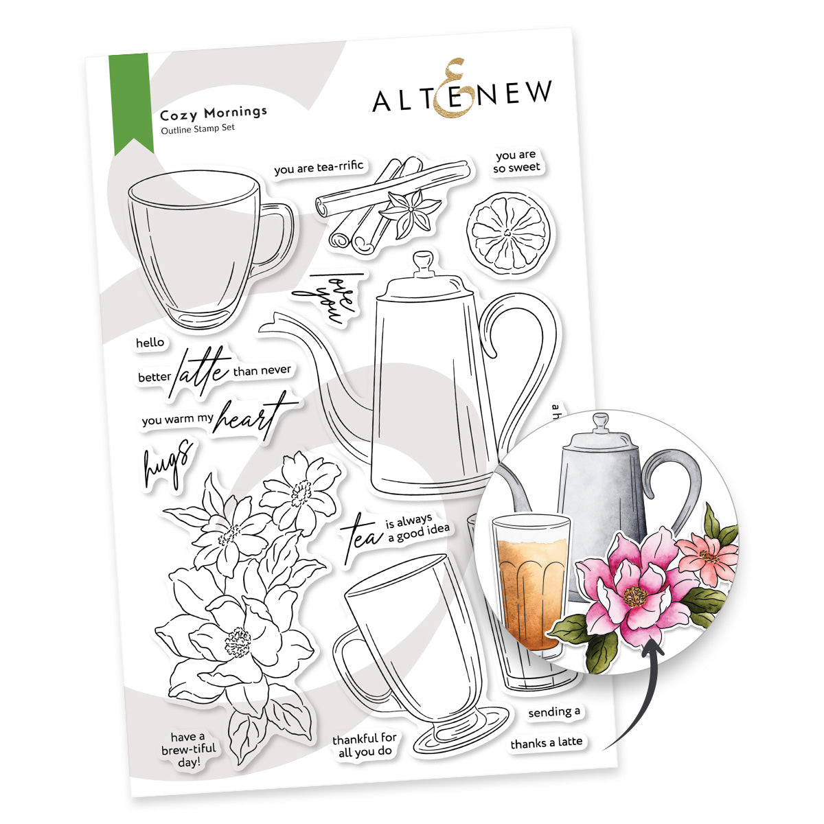 Altenew Cozy Mornings Clear Stamps alt11005