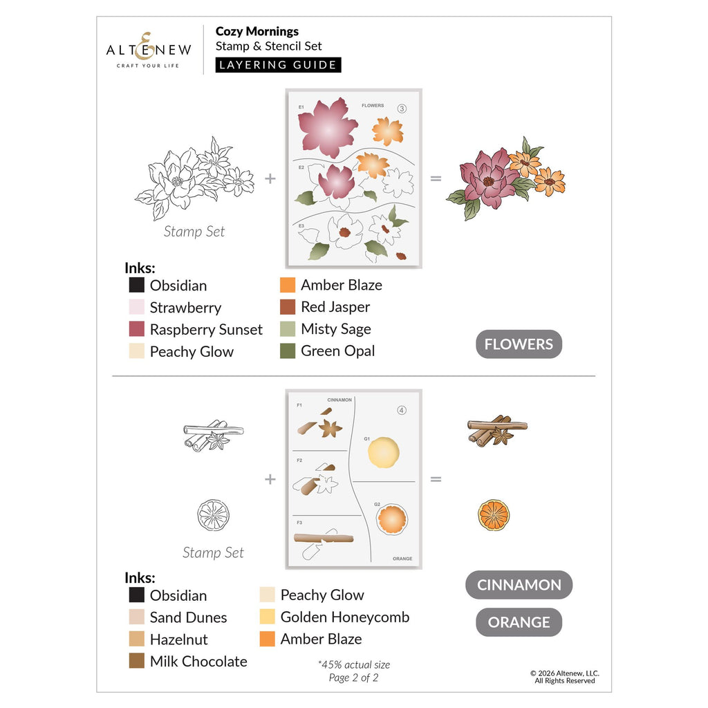 Altenew Cozy Mornings Coloring Stencils alt11626 layering guide 2