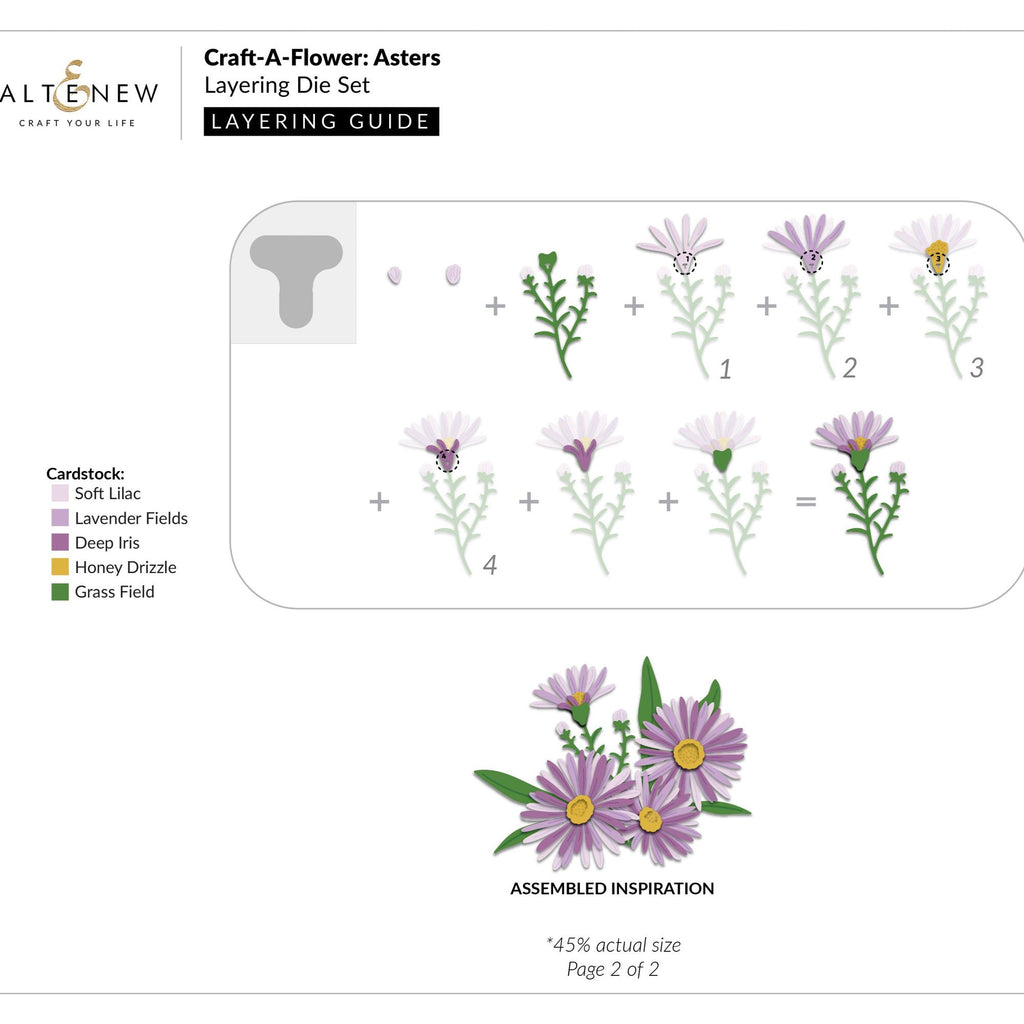 Altenew Craft-A-Flower Asters Layering Dies alt10969 layering guide 