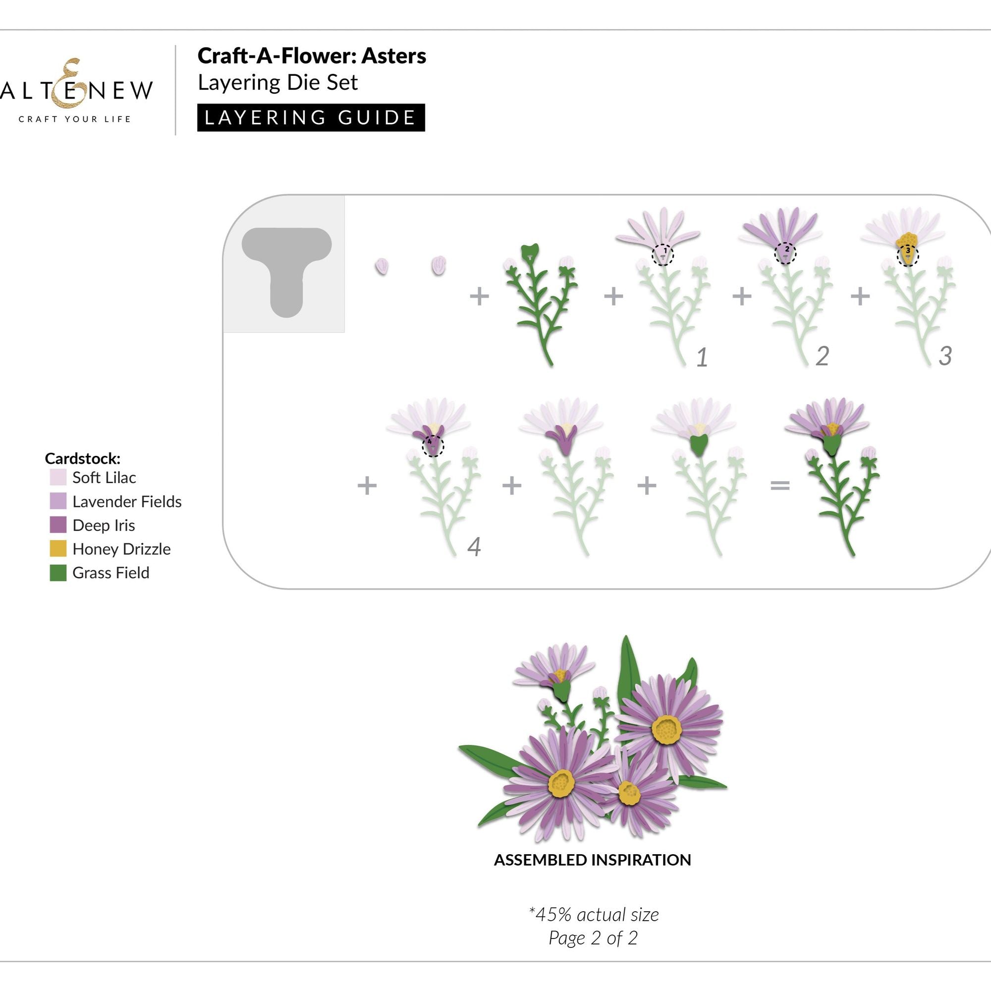 Altenew Craft-A-Flower Asters Layering Dies alt10969 layering guide 