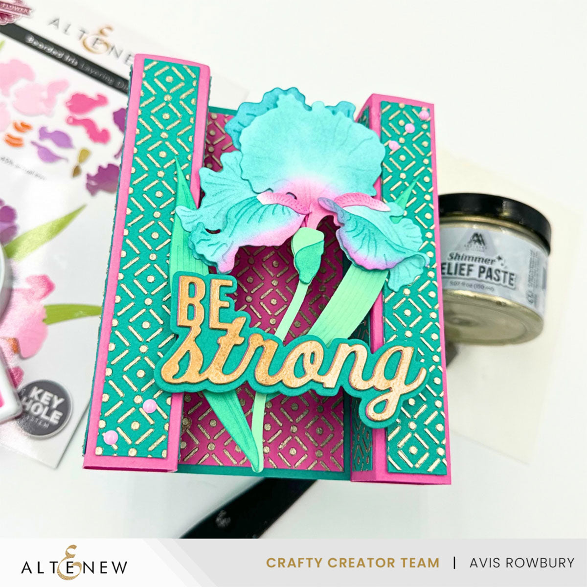 Altenew Craft-A-Flower Bearded Iris Layering Dies alt10688 be strong