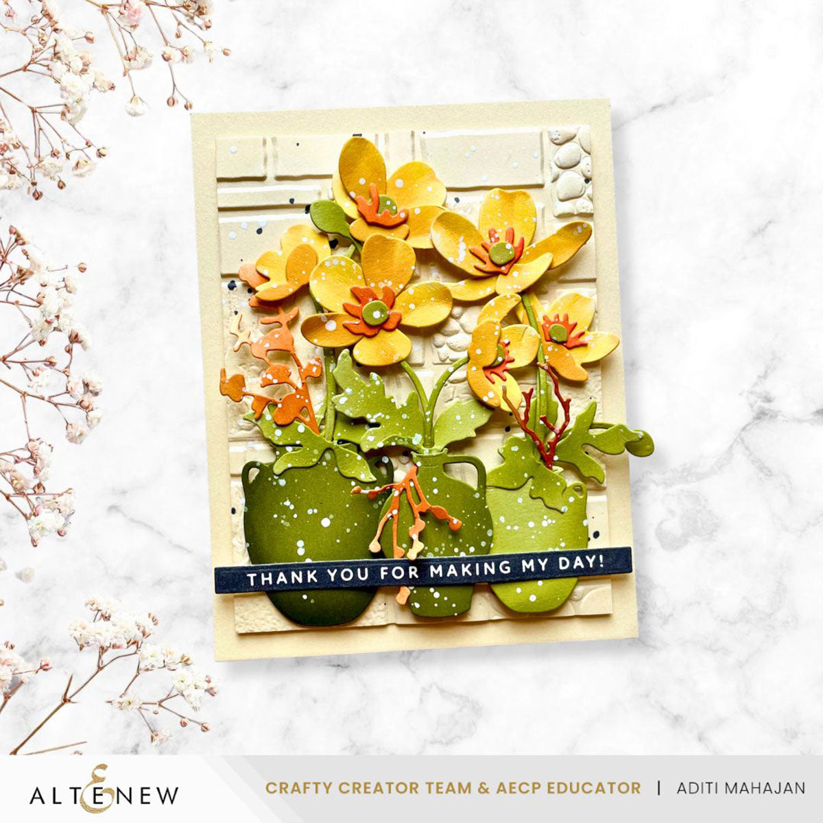 Altenew Craft-A-Flower Buttercup Bunch Layering Dies alt11205 thank you