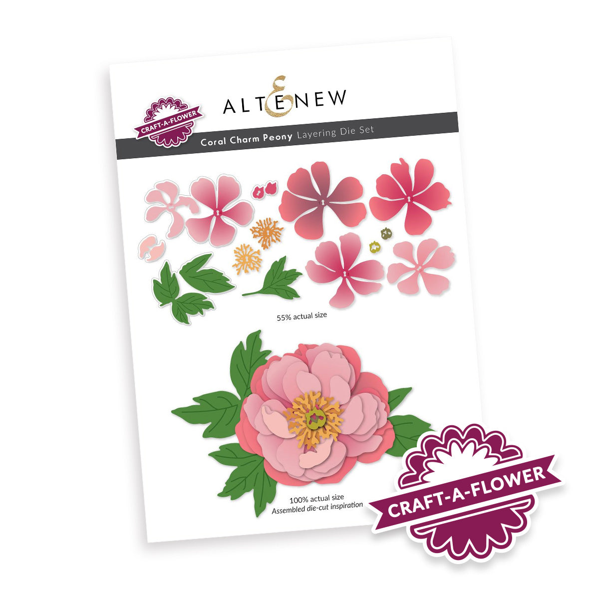 Altenew Craft-A-Flower Coral Charm Peony Layering Dies alt11058