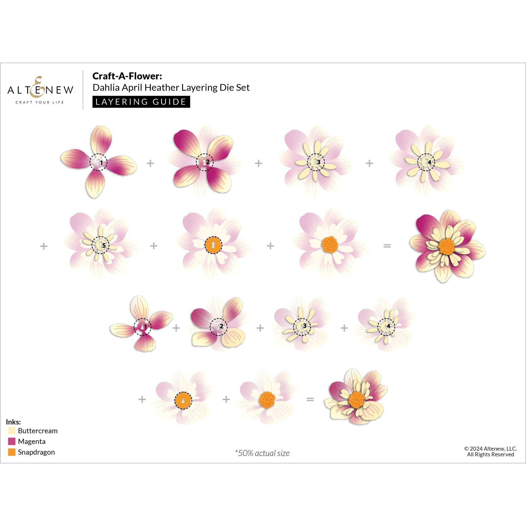 Altenew Craft-A-Flower Dahlia April Heather Dies alt10292